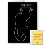 Cat Cards Personalized Black Cat Invitations & Cat Lover Cards Blank or Custom