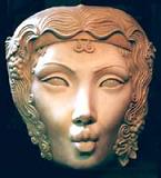 Goddess mask Sculpture pagan greek mythology  Wall Hanging deep Relief Mask Sculpture of the goddess of wine, fertility, mother nature, pagan goddess, Mask click on Image for detail