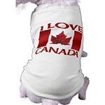 I Love Canada Dog T-shirts Souvenir Canada Pet Shirts