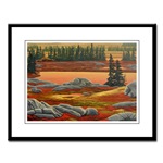 Canadian Landscape Art Print wit h Polar Bear Arctic Autumn Landscape Painting Art Print