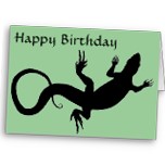 Lizard Art Cards Personalized Message Reptile Greeting Card