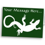 Lizard Art Cards Personalized Message Reptile Greeting Card
