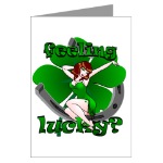 St. Patrick's Greeting Cards Lucky Irish Pinup Cards for Men Women Boys Home & Office Cards for Birthdays Lucky Irish Invitations Card Art & Design Retro Sexy Pinup Lucky St. Patrick's Shamrock Cards St. Patrick's Day Cards & Gifts Online