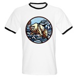 Polar Bear T-shirt Art Ringer T-Shirt WIldlife Bear Design