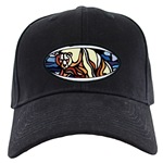 Polar Bear Art Black Baseball Cap Native Art Cap Bear Painting