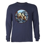 Polar Bear T-shirt Long Sleeve Dark T-Shirt Art Painting