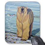 Polar Bear Art Mousepads & Wildlife Bear Art Gifts & Decor 