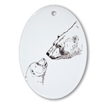 Polar Bear & Cub Ornament Keepsake Art Drawing