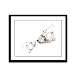 Polar Bear Kiss Art Print Polar Bear & Cub Sketch Framed Art Print