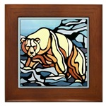 Polar Bear Art Framed Printed Tile