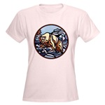 Polar Bear Art Women's Pink T-Shirt Bear Design