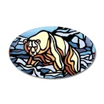 Polar Bear Art Sticker (Oval)
