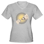 Polar Bear Art Women's V-Neck Dark T-Shirt