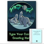 Kid's Arctic Art Cards Blank or Personalized Wildlife Art Birthday Cards Invitations