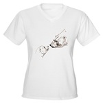 Polar Bear Art Women's V-Neck T-Shirt Illustration
