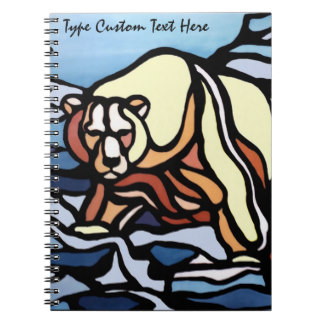Bear Notebook Personalized Native Art Bear Notebooks Journals Sketchpads Log Books 