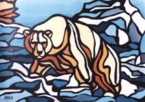 wildlife painting polar bear painting stain glass polar bear arctic painting click on Image for detail