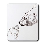 Polar Bear Art Mousepad Wildlife Artwork Drawing