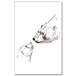 Polar Bear Art Mini Poster Print Wildlife Drawing