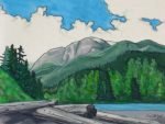 Old Growth Forest Landscape Painting Watercolours by Canadian Artist Kim Hunter / Indigo