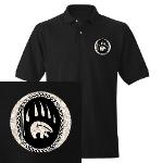 Embroidered Native Art Golf Shirt Tribal Bear Claw Polo Shirts