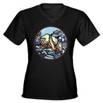 Polar Bear Art Women's V-Neck Dark T-Shirt