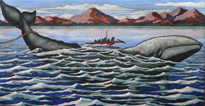 The Hunt  First Nations Whale Hunting Painting