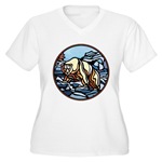 Polar Bear Art Women's Plus Size V-Neck T-Shirt