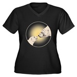 Polar Bear  Women's Plus Size V-Neck Dark T-Shirt